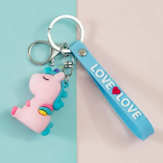 Porte-clés Licorne Mignon – 2 Pendentifs Cartoon Rose Pour Sac, Clés Ou Décoration - 3